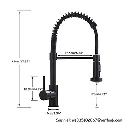 Brand 0 Robinet de Cuisine Mitigeur de Cuisine Rotation à 360°Douchette Extensible Noir