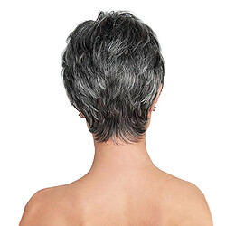 Acheter 10" Perruque Femmes Courte à Couches Couleur Gris et Noir en Cheveux Synthétique pour Halloween et Cosplay