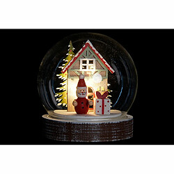 Décorations de Noël DKD Home Decor Bois Verre Père Noël (3 pcs) (10 x 10 x 11 cm)