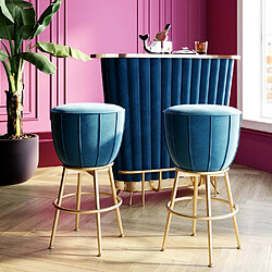 Karedesign Tabouret de bar After Work velours bleu Kare Design