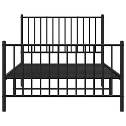 Acheter vidaXL Cadre de lit métal sans matelas et pied de lit noir 100x200 cm