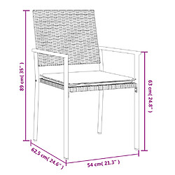 vidaXL Ensemble à manger de jardin 7 pcs coussins résine tressée acier pas cher