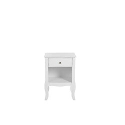 Beliani Table de chevet blanche 1 tiroir LANE pas cher