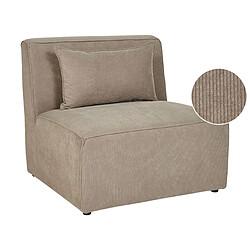 Beliani Module fauteuil en velours côtelé taupe pour canapé LEMVIG