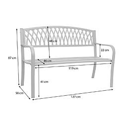 Avis Mendler Banc de jardin HWC-F45, banc du parc, 2 places, acier thermolaqué ~ noir