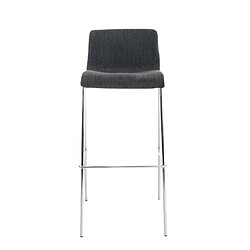 Avis Decoshop26 Lot de 2 tabourets de bar avec repose-pieds dossier incurvé en tissu gris foncé et 4 pieds en métal chromé 10_0004194