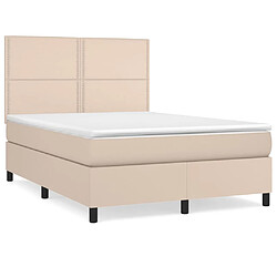 vidaXL Sommier à lattes de lit avec matelas Cappuccino 140x190 cm