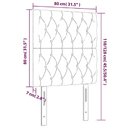 vidaXL Tête de lit à LED Noir 80x7x118/128 cm Tissu pas cher