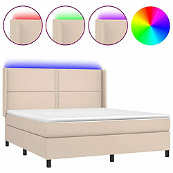 Sommier à lattes et matelas LED,Cadre à lattes de lit pour Adulte Cappuccino 160x200 cm -MN81469