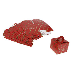 Acheter Boîtes de 10 Pommes de Noël avec Pommes Bonbons 3.5''x3.5''4.7 '' Feuilles de Noël rouges