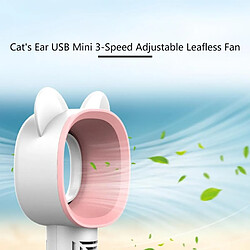 Avis Universal Ventilateur portable hypocrite Mini-refroidisseur rechargeable USB portatif sans feuilles Ventilateur de refroidissement pratique avec 3 niveaux de vitesse du ventilateur Flux d'air de bureau