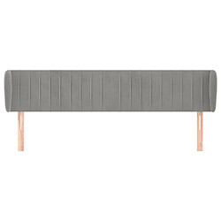 Avis Maison Chic Tête de lit scandinave avec oreilles,meuble de chambre Gris clair 203x23x78/88 cm Velours -MN68148