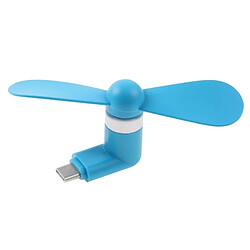 Wewoo Ventilateur USB bleu pour téléphone portable avec fonction OTG Mode USB 3.1 Type-C Mini avec deux feuilles,