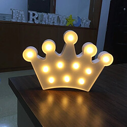 Wewoo Forme de couronne créative, lampe de décoration à DEL blanche chaude, 2 piles AA (3 piles AA), fête organisée, table de fête, lampe de mariage, veilleuse (blanc) 