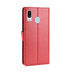 Wewoo Housse Coque en cuir à rabat horizontal Texture rétro Crazy Horse pour Galaxy A20 / A30avec supportfentes cartes et cadre photo rouge pas cher