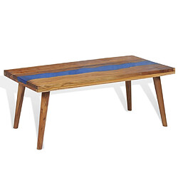 Avis vidaXL Table basse Teck Résine 100x50x40 cm