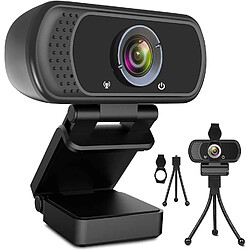 Caméra Web HD 1080p, webcam USB pour ordinateur PC avec microphone, caméra vidéo Full HD pour ordinateur portable, écran large 110 degrés, webcam Pro Streaming pour enregistrement, appels, conférences, jeux