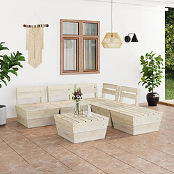 Maison Chic Salon de jardin palette 6 pcs - Table et chaises d'extérieur - Mobilier/Meubles de jardin Moderne Bois d'épicéa imprégné -MN54850