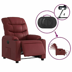 Maison Chic Fauteuil Relax pour salon, Fauteuil inclinable électrique Rouge bordeaux Similicuir -GKD43295 pas cher