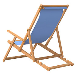 Acheter vidaXL Chaise de plage pliable Bois de teck solide Bleu