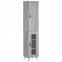 vidaXL Buffet haut Sonoma gris 34,5x34x180 cm Bois d'ingénierie