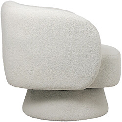 ICONIK INTERIOR Fauteuil Tapissé en Tissu Bouclé - Design Courbé - Dresa Blanc