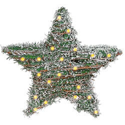 Étoile rougeoyante décoration de Noël enneigée coiffe éclairage de Noël 20 LED 30 cm