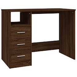 vidaXL Bureau avec tiroirs Chêne marron 102x50x76 cm Bois d'ingénierie