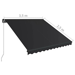 vidaXL Auvent manuel rétractable avec LED 350x250 cm Anthracite pas cher