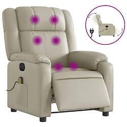 Maison Chic Fauteuil Relax pour salon, Fauteuil de massage inclinable électrique crème similicuir -GKD78430