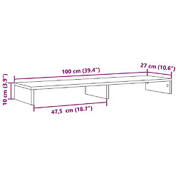 vidaXL Support de moniteur chêne sonoma 100x27x10 cm bois d'ingénierie pas cher