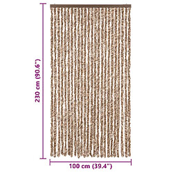 vidaXL Rideau anti-mouches beige et marron foncé 100x230 cm chenille pas cher