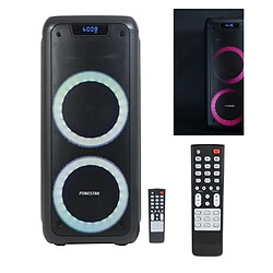 ENCEINTE SONO PORTABLE PRO PARTY KARAOKE BLUETOOTH LED RGB 100W USB SD RADIO FM + TELECOMMANDE