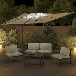 Avis Maison Chic Parasol Jardin | Parasol cantilever à LED Blanc sable 400x300 cm - GKD18511