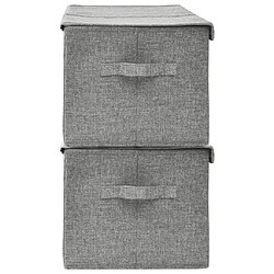 Maison Chic Lot de 2 Boîtes de rangement,Boîtes de stockage Tissu 50x30x25 cm Gris -MN178600 pas cher