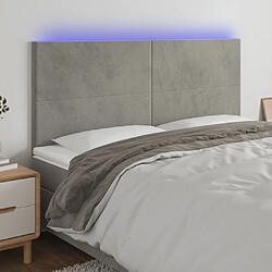 Maison Chic Tête de lit scandinave à LED,meuble de chambre Gris clair 160x5x118/128 cm Velours -MN32592