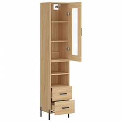 Avis vidaXL Buffet haut Chêne sonoma 34,5x34x180 cm Bois d'ingénierie