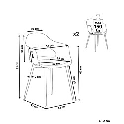 Avis Beliani Chaise de salle à manger Set de 2 Noir UTICA