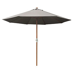 Proloisirs Parasol en bois 300 cm avec manivelle Holly gris.