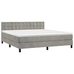 Avis Maison Chic Lit adulte- Lit + matelas,Sommier à lattes de lit et matelas Gris clair 180x200cm Velours -GKD67604