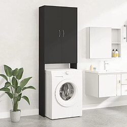 Maison Chic Meuble rangement de salle de bain | Meuble pour machine à laver | Armoire murale de bain Noir 64x25,5x190 cm -GKD50642