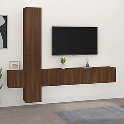 vidaXL Ensemble de meubles TV 5 pcs Chêne marron Bois d'ingénierie