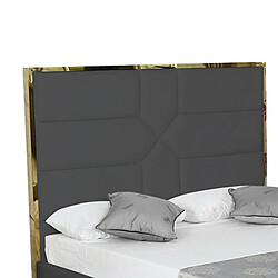 Avis Meubler Design Lit Coffre Design Effet Laiton Dalia - Gris - 140x190