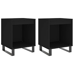 Maison Chic Lot de 2 Tables de chevet - Tables de Nuit noir 40x35x50 cm bois d’ingénierie