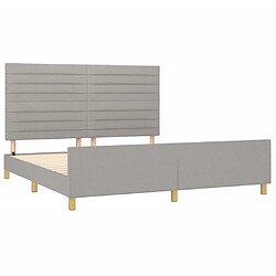 Acheter Maison Chic Lit adulte - Cadre Structure de lit avec tête de lit Contemporain Gris clair 180x200 cm -MN52446