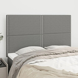 Maison Chic Lot de 4 Têtes de lit design pour chambre - Décoration de lit Gris foncé 72x5x78/88 cm Tissu -MN93123