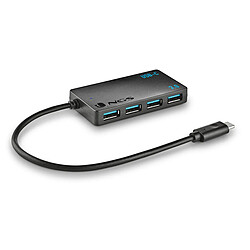 Hub NGS USB-C avec quatre ports USB 3.0 - Taille compacte - Vitesse de transmission élevée - Compatible avec les tablettes Mac et les PC/ordinateurs portables - Couleur noire pas cher