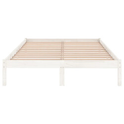 Avis vidaXL Cadre de lit sans matelas blanc bois massif 140x200 cm