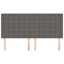 Avis Maison Chic Lot de 4 Têtes de lit design pour chambre - Décoration de lit Gris 90x5x78/88 cm Similicuir -MN60686