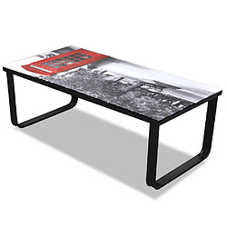 Helloshop26 Table basse de salon design verre Londres 90 x 45 cm noir 0902030 pas cher